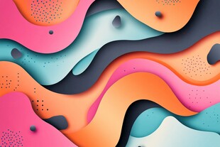 多彩流体波浪抽象背景图