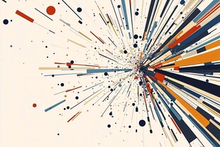 放射状多彩几何线条图案