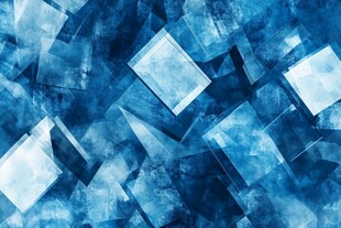 蓝色几何方块抽象背景图