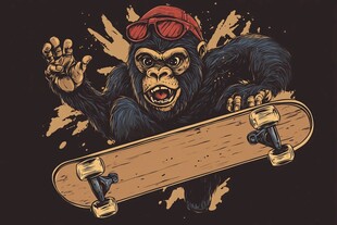 滑板猩猩的酷炫瞬间