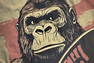 愤怒大猩猩印花图案