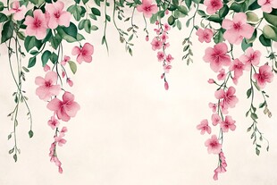 粉色垂吊花卉唯美背景图