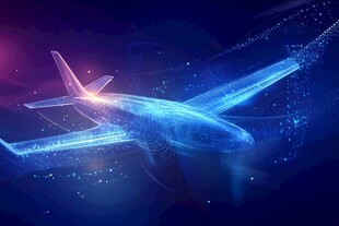 科技感数字飞机梦幻图景
