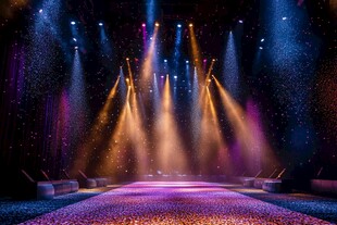 梦幻舞台灯光闪耀时刻