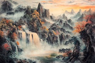 山水国画美景