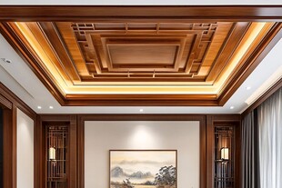 中式典雅客厅天花板设计