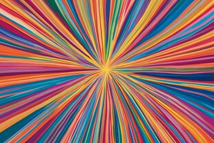 绚丽放射状多彩线条背景