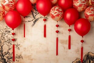 中式喜庆气球装饰场景