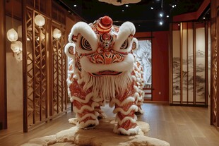 室内威武醒狮摆件