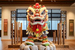 室内舞狮造型艺术摆件