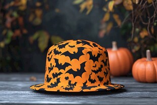 万圣节蝙蝠图案帽子