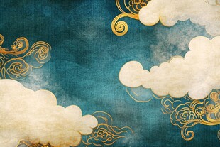 古风云海金纹背景图
