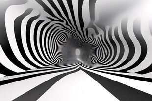 黑白条纹隧道抽象视觉图