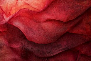 红色飘逸织物纹理特写