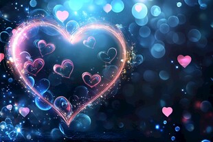 梦幻爱心光晕背景图
