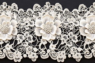 精致白色花朵蕾丝花边