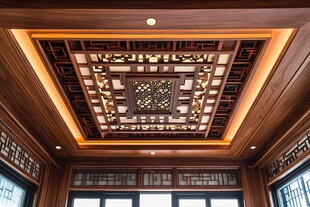 中式精美雕花天花板