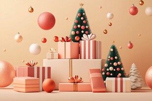 圣诞礼物与装饰温馨场景