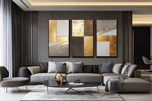 现代简约风客厅沙发背景墙