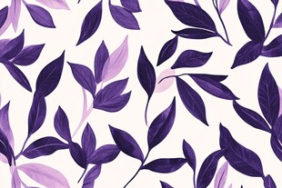 紫色叶子花卉无缝图案