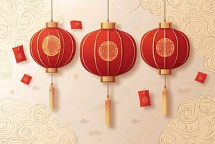 喜庆红灯笼 营造节日氛围