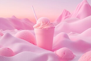 梦幻粉色冰淇淋的甜蜜世界