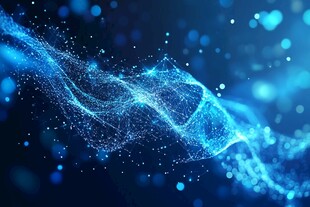 蓝色科技粒子流动背景图