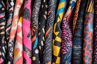 多彩印花布料展示