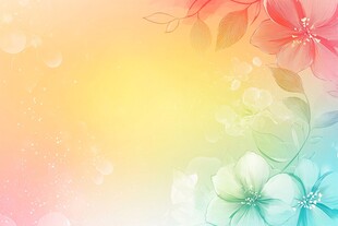 梦幻花卉渐变背景图