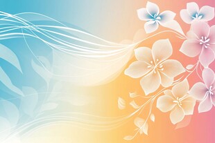 梦幻花卉渐变背景图