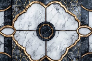 奢华大理石黑金装饰图案