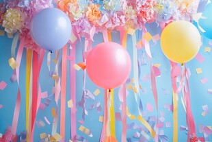 缤纷气球营造梦幻派对氛围