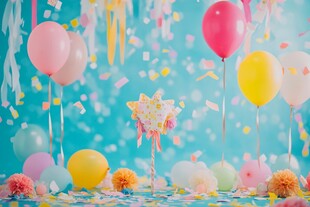 梦幻多彩气球派对布置