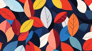 多彩秋叶图案背景纹理