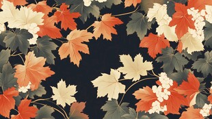 秋叶繁花图案背景纹理