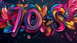 绚丽多彩的数字105艺术字