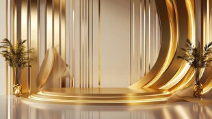 金色奢华舞台展示空间