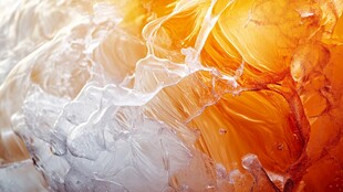 橙白交织的动感液体纹理