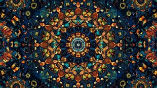 绚丽多彩曼陀罗图案背景