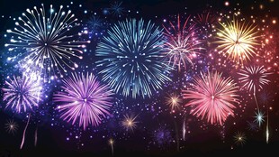 绚丽烟花绽放夜空