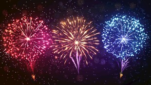 绚丽多彩烟花夜空绽放