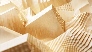 金色立体建筑模型细节