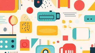 多彩几何抽象图案元素