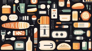 厨房用品插画图案设计