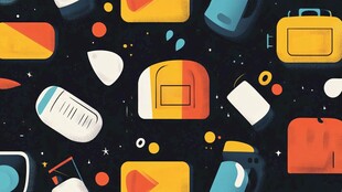 多彩旅行用品插画