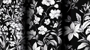 黑白花卉图案纹理素材