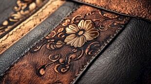 精美皮革雕花工艺细节