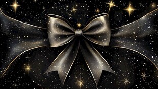 黑色星光蝴蝶结梦幻装饰