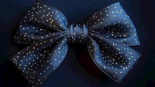 黑色波点蝴蝶结发饰