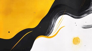 黄黑水墨风抽象艺术画面